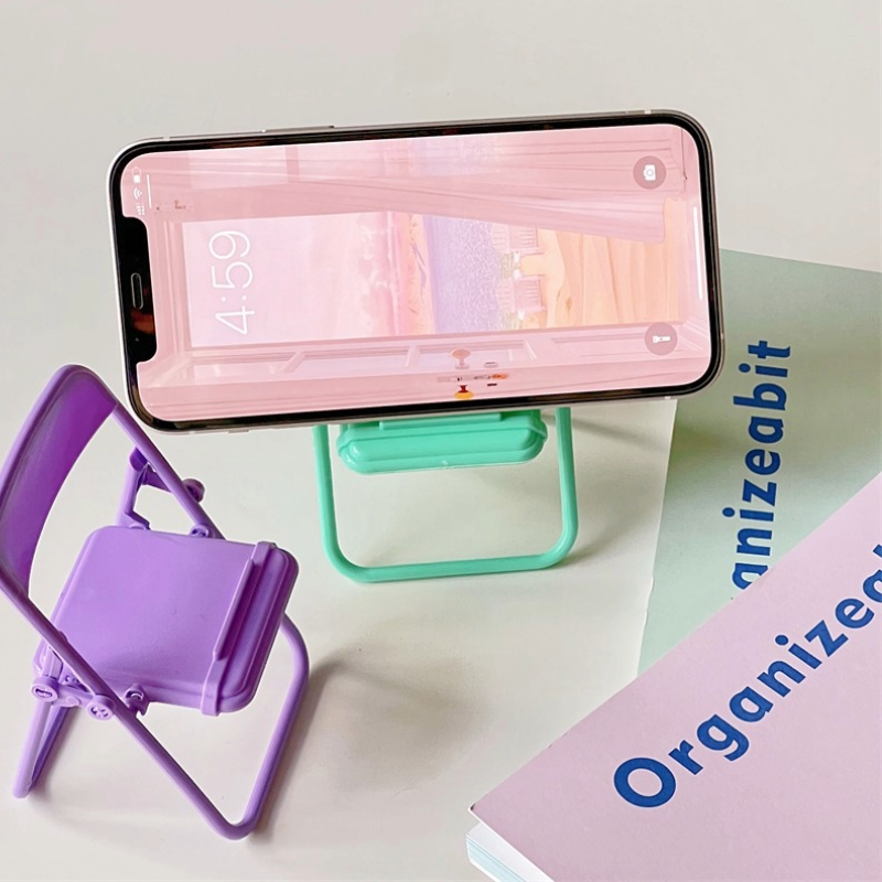 Mini Folding Chair Phone Stand Cute Desktop Display for Figures & Smartphones