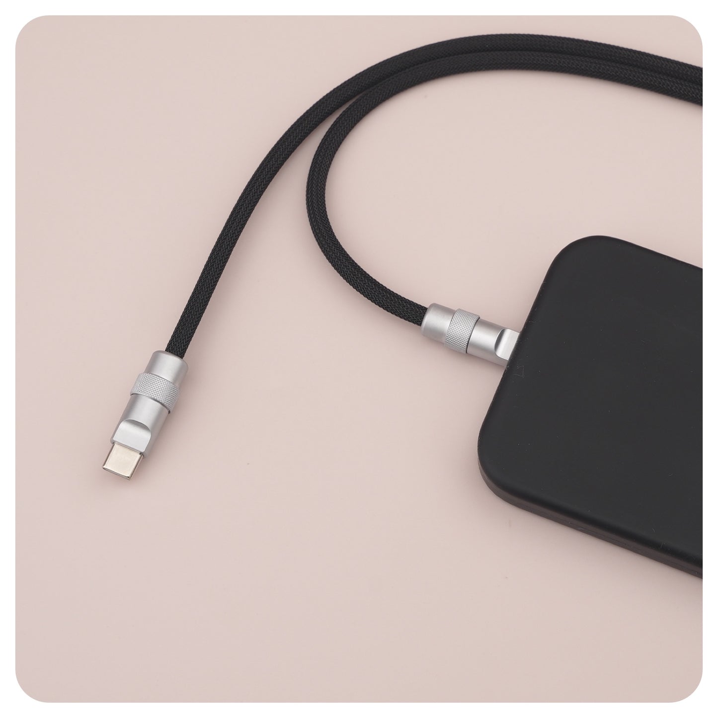 2-in-1 Fast Charging Spiral Cable Magnetic, Dual Port USB-C & USB-A Options, iPhone & Android Compatible, 100W Max, 15 Colors