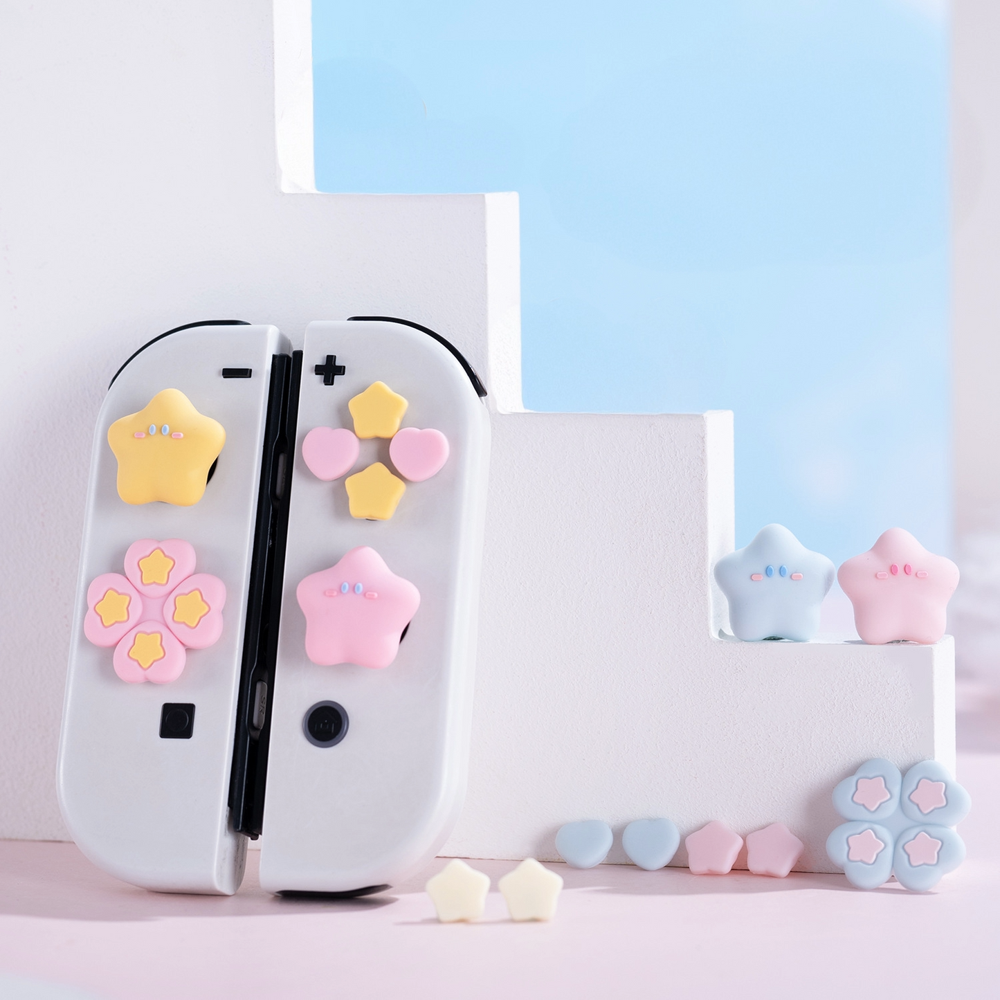 Nintendo Switch Thumb Grip & Button Cap - Starbloom Pastel Set