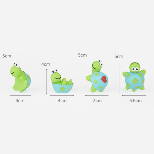 Kawaii Turtle Mini Figure Set for monitor - 4 Piece Cute Desk and Monitor Ornaments