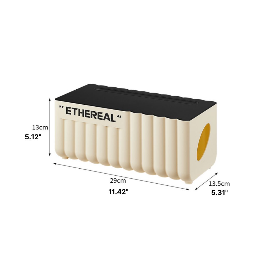 Ethereal Cream Cable Storage Box Modern Cord Organizer with Lid for Desk or Charging Station