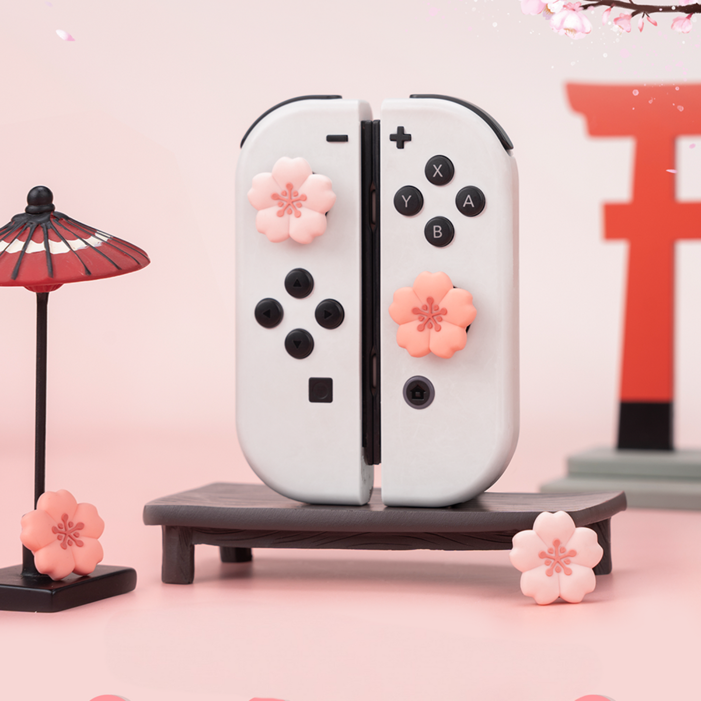 Nintendo Switch Thumb Grips Sakura Blossom Joystick Cap Set