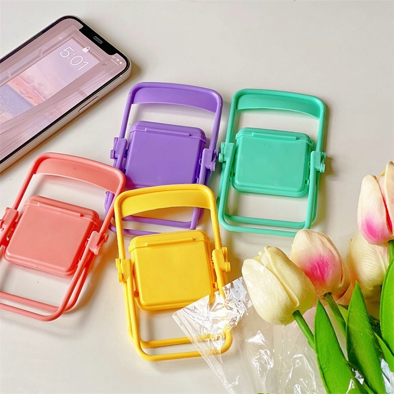 Mini Folding Chair Phone Stand Cute Desktop Display for Figures & Smartphones