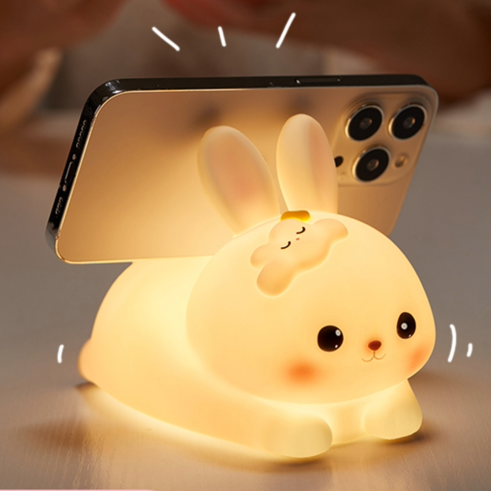 Cloud Bunny Night Light Soft Glow, Touch Control & Phone Holder