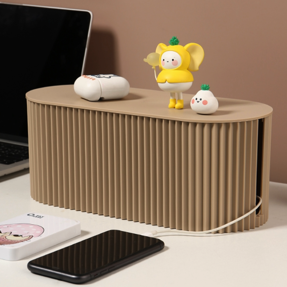 Ripple Design Oversized Wire Storage Box Power Cord, Data Cable, Charger, Socket Organizer for Cable Management