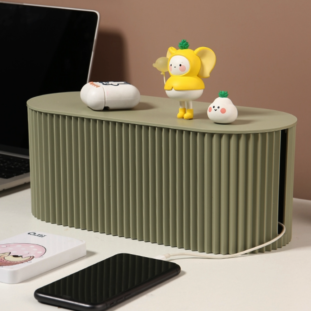Ripple Design Oversized Wire Storage Box Power Cord, Data Cable, Charger, Socket Organizer for Cable Management