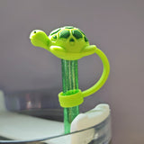 Kawaii Turtle Straw Cap for 10 mm Reusable Straws, Fits Stanley Cup Straws, Soft PVC Silicone Dust Guard Topper