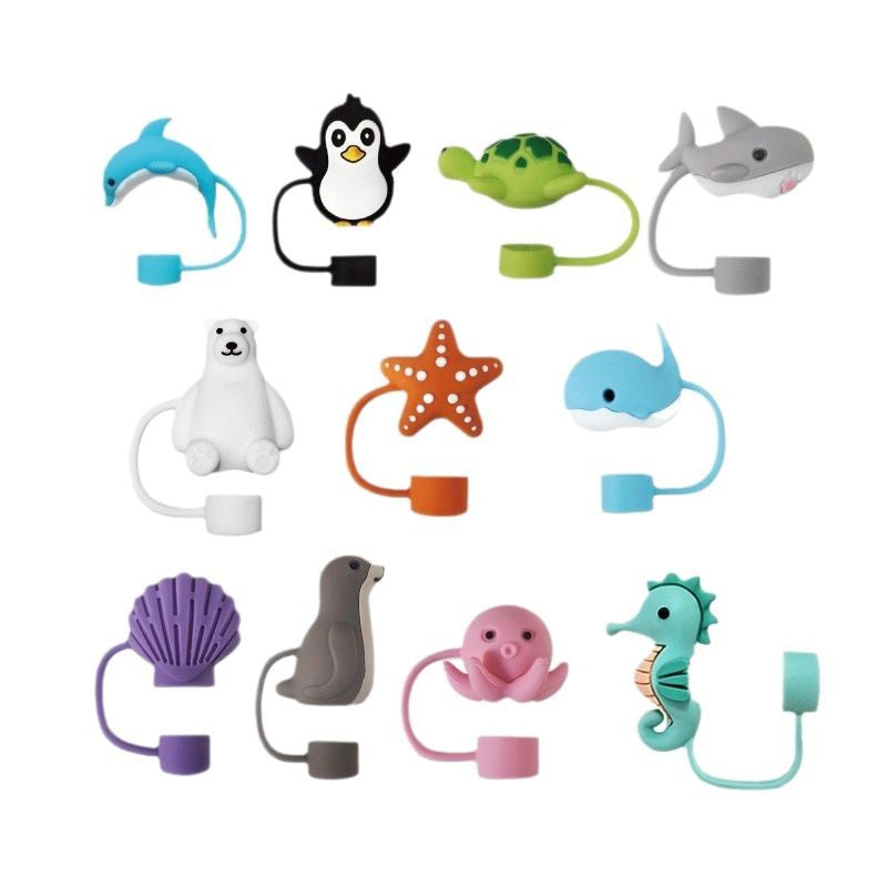 Kawaii Turtle Straw Cap for 10 mm Reusable Straws, Fits Stanley Cup Straws, Soft PVC Silicone Dust Guard Topper