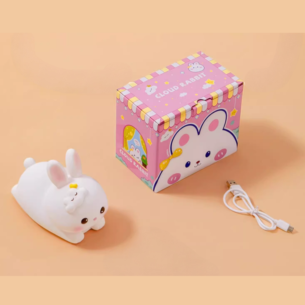 Cloud Bunny Night Light Soft Glow, Touch Control & Phone Holder
