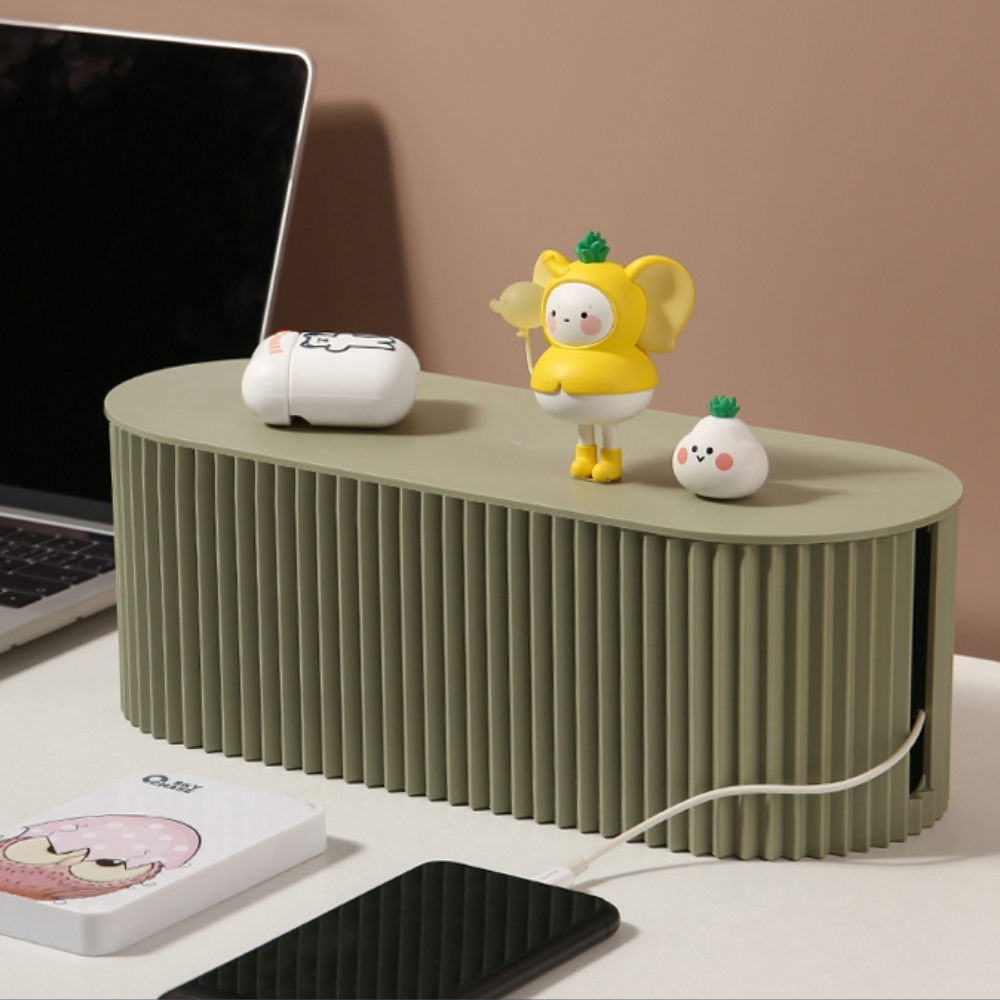 Ripple Design Oversized Wire Storage Box Power Cord, Data Cable, Charger, Socket Organizer for Cable Management