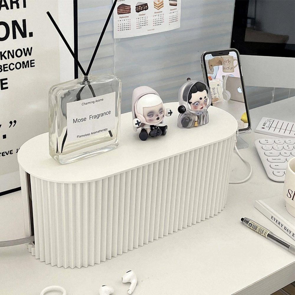 Ripple Design Oversized Wire Storage Box Power Cord, Data Cable, Charger, Socket Organizer for Cable Management