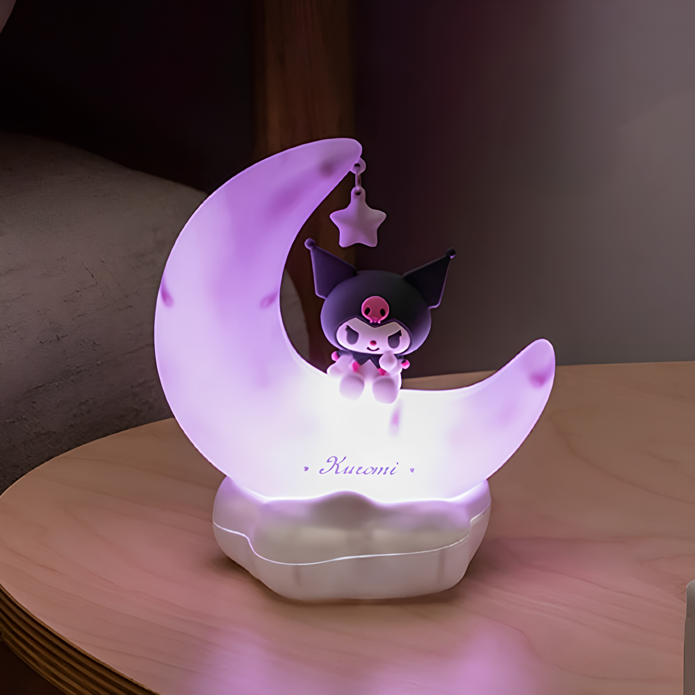 Sanrio Moon Light Night Lamp Cute Character Glow Decor