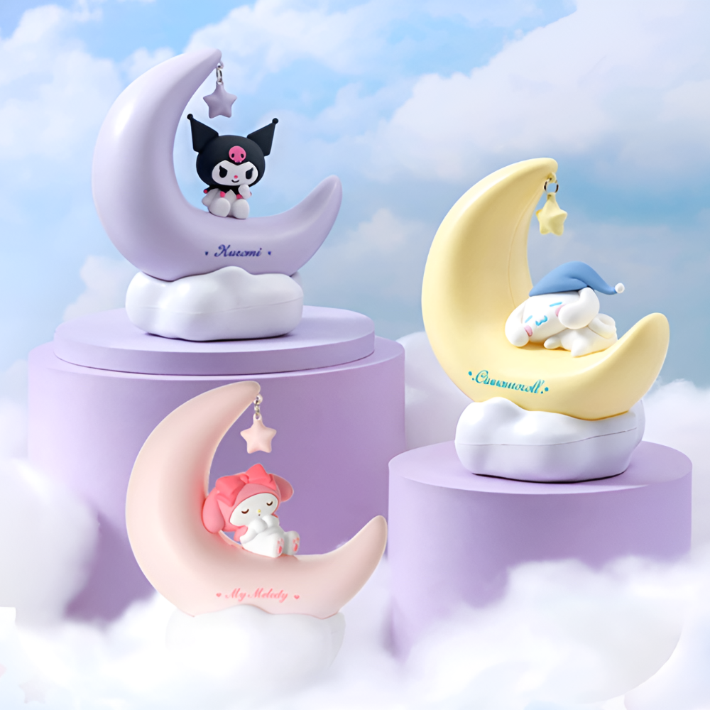 Sanrio Moon Light Night Lamp Cute Character Glow Decor