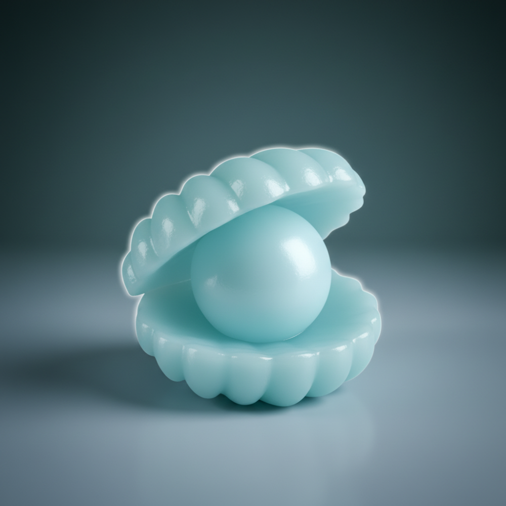 Kawaii Pearl Shell LED Night Light - Cute Seashell Shaped Mood Lamp for Gaming Room Desk Decor - Aesthetic Bedroom Light for Gamer Girls