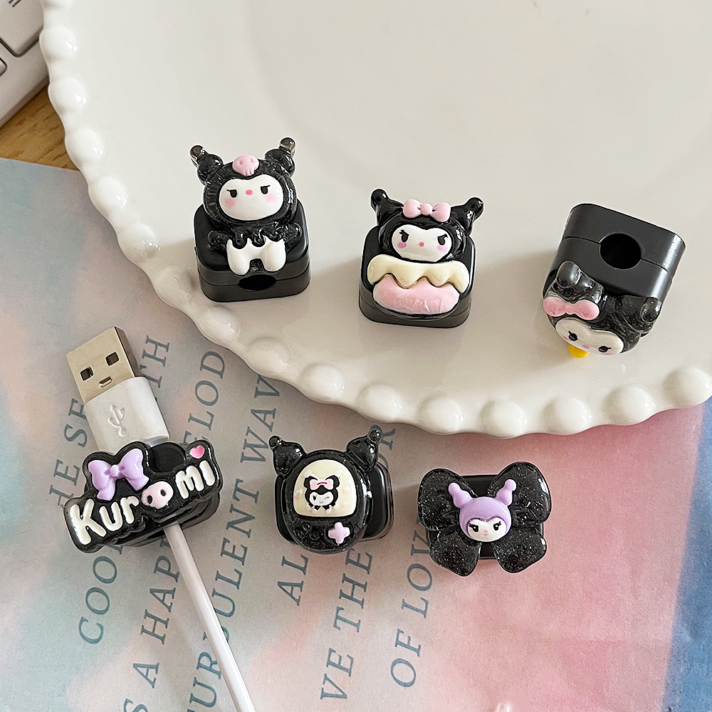 Cute Magnetic Cable Holder Set 6 Pcs Character Cord Clips for Desk Cable Management