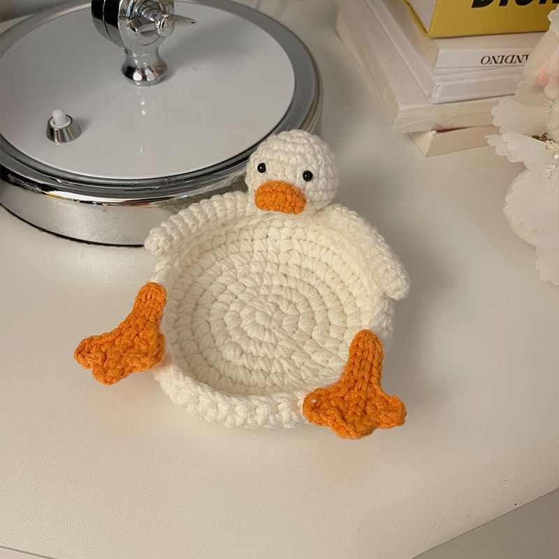 Handmade Turtle Crochet Coaster Cute Knit Mug Mat Desk Protector for Coffee, Tea, and Gaming Setups