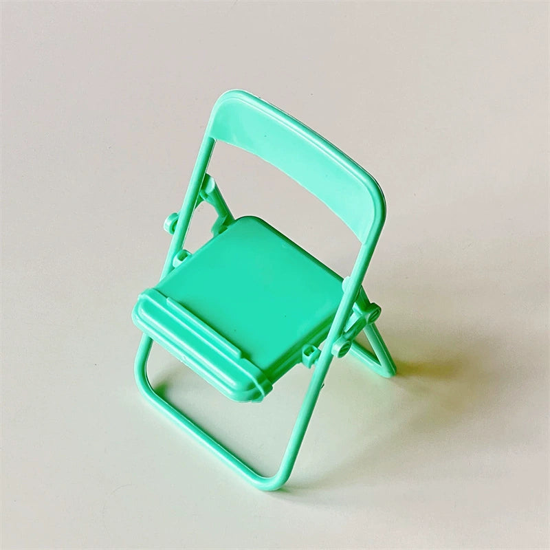 Mini Folding Chair Phone Stand Cute Desktop Display for Figures & Smartphones