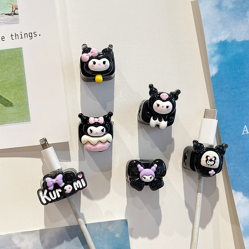 Cute Magnetic Cable Holder Set 6 Pcs Character Cord Clips for Desk Cable Management