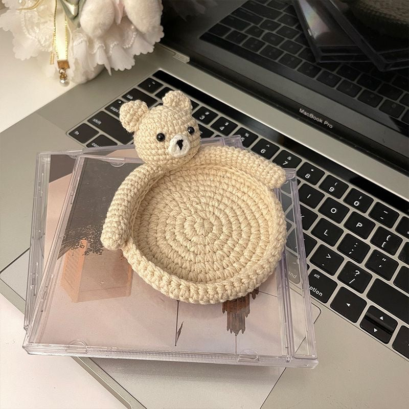 Handmade Turtle Crochet Coaster Cute Knit Mug Mat Desk Protector for Coffee, Tea, and Gaming Setups