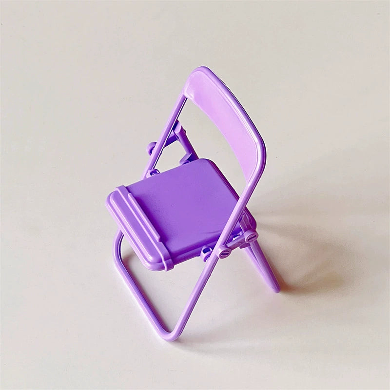 Mini Folding Chair Phone Stand Cute Desktop Display for Figures & Smartphones