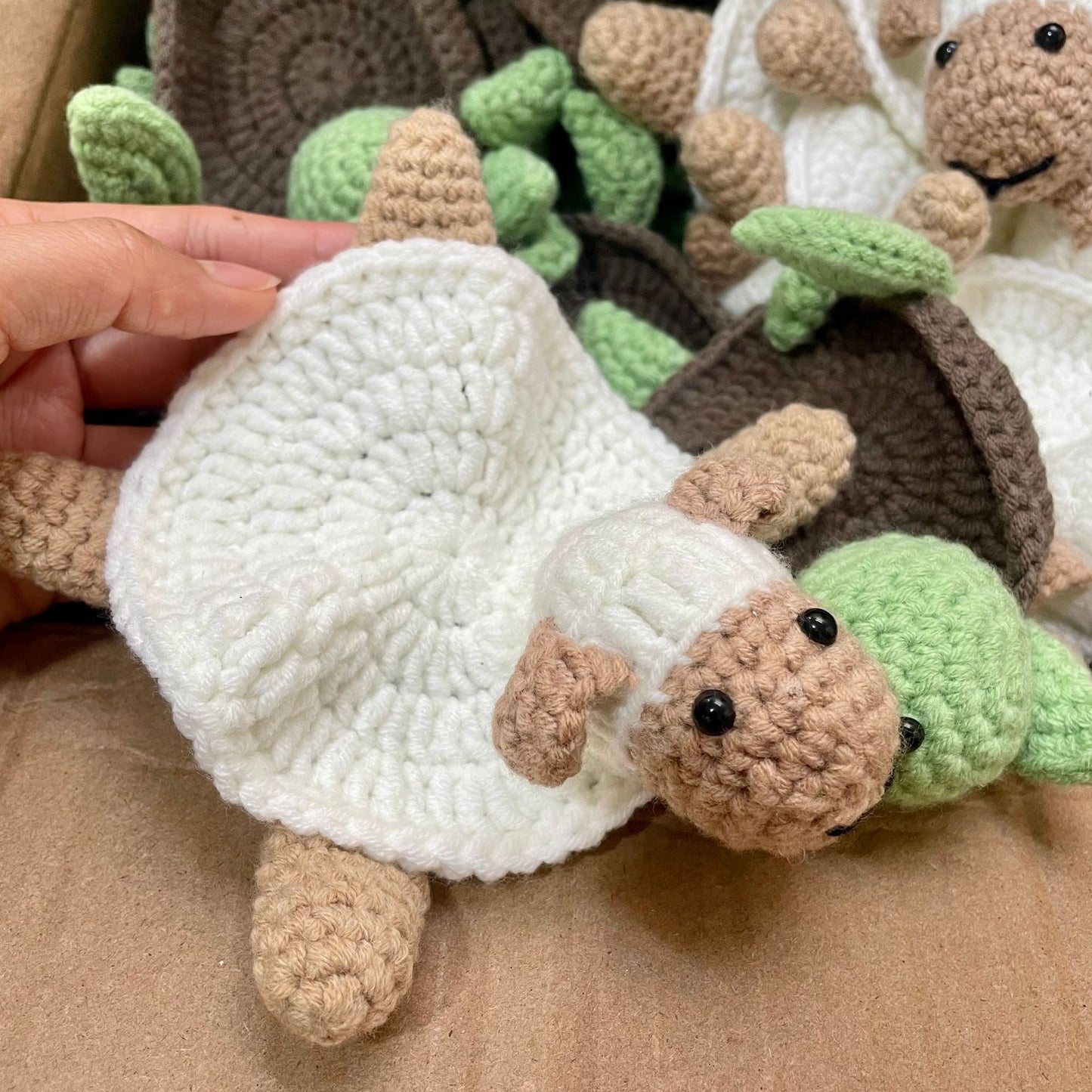 Handmade Turtle Crochet Coaster Cute Knit Mug Mat Desk Protector for Coffee, Tea, and Gaming Setups