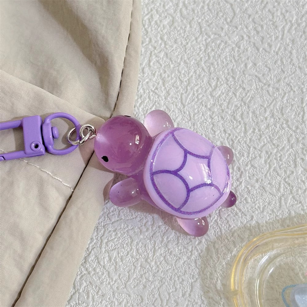 Kawaii Turtle Keychain Charm Jelly Acrylic Sea Turtle Bag Clip, Cute Key Ring for Backpacks, Totes, and Phone Cases