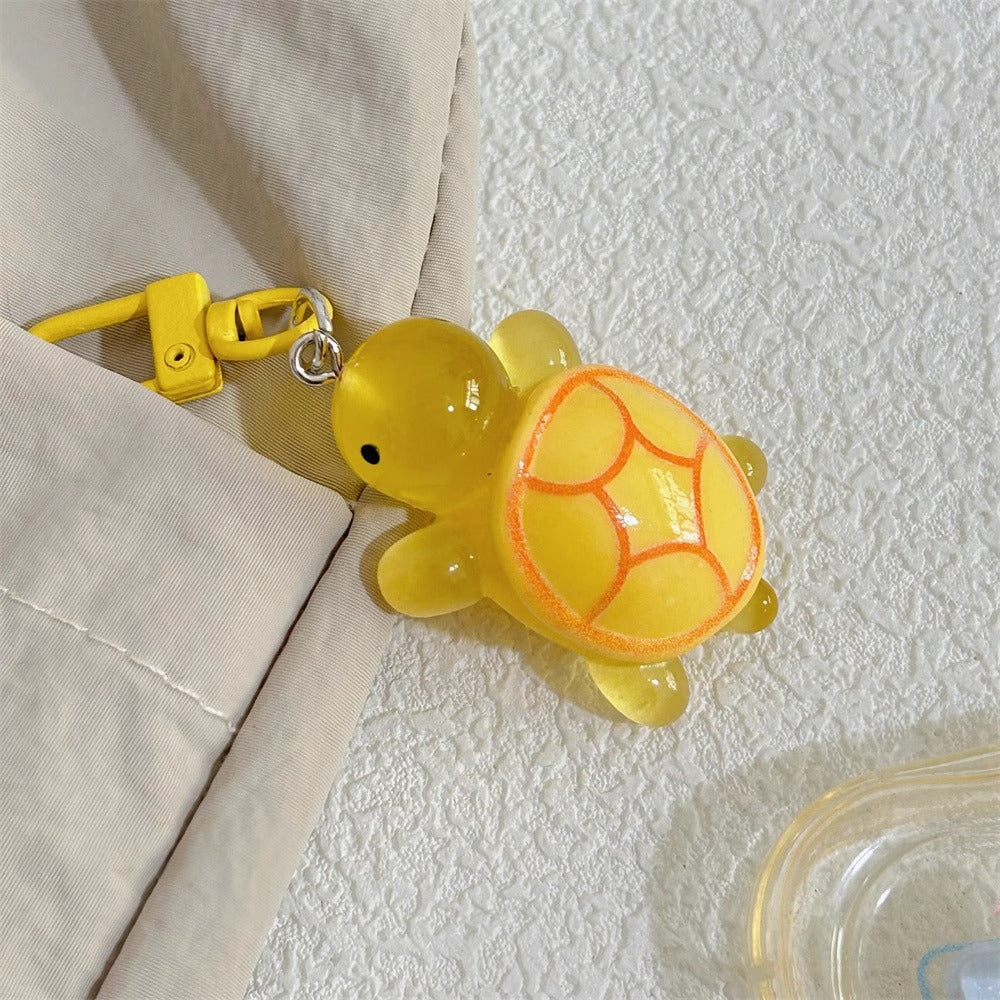 Kawaii Turtle Keychain Charm Jelly Acrylic Sea Turtle Bag Clip, Cute Key Ring for Backpacks, Totes, and Phone Cases