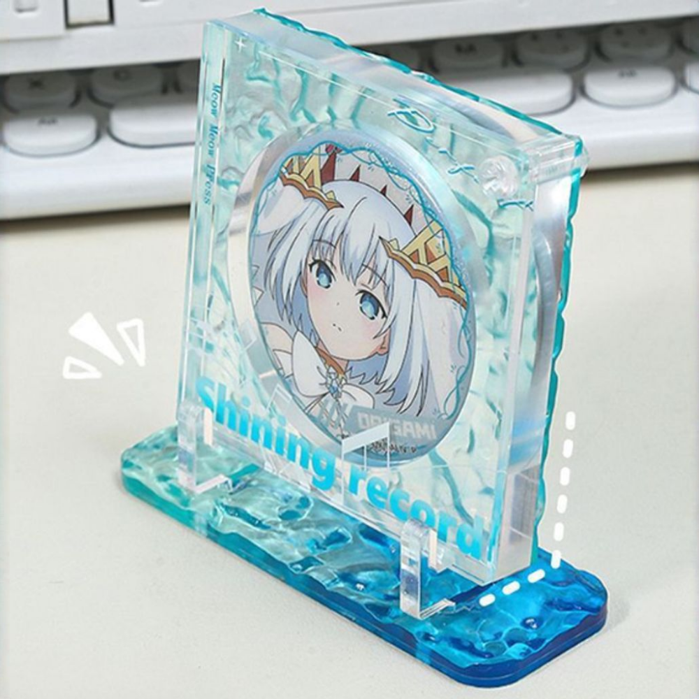 Water Ripple Acrylic Phone Stand - Clear Desk Phone Holder with Ocean Wave Design - Aesthetic Display Stand