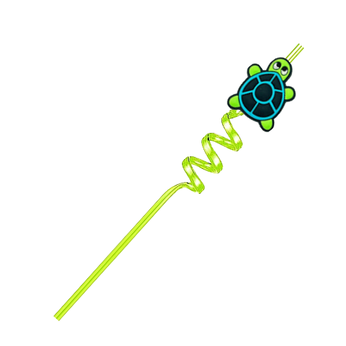 Kawaii Turtle Spiral Reusable Straw  PETG Twisty Party Straw for Summer Drinks, Tumblers and Kids Cups