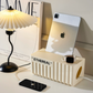 Ethereal Cream Cable Storage Box  Modern Cord Organizer with Lid for Desk or Charging Station