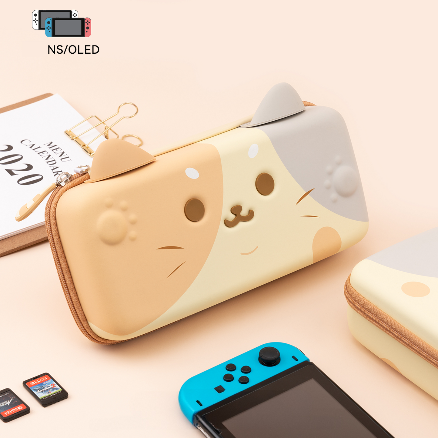 Nintendo Switch Carrying Case  Hard Shell Cat Design for Switch & OLED