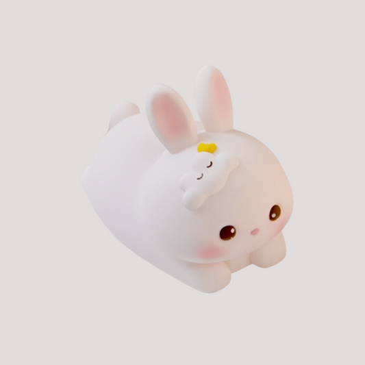 Cloud Bunny Night Light  Soft Glow, Touch Control & Phone Holder