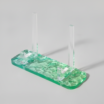 Water Ripple Acrylic Phone Stand - Clear Desk Phone Holder with Ocean Wave Design - Aesthetic Display Stand