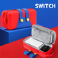 Kawaii Mario Overalls Switch Storage Bag - Cute Large Capacity Carrying Case for Nintendo Switch OLED Console Accessories - Aesthetic Travel Organizer with Game Card Slots Pro Controller Holder - Red Blue Gaming Bag for Gamer Girls