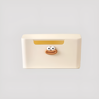 Smiley Face Cable Organizer Box  Cutest Cord Storage for Cozy Desks
