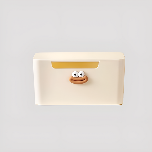 Smiley Face Cable Organizer Box  Cutest Cord Storage for Cozy Desks