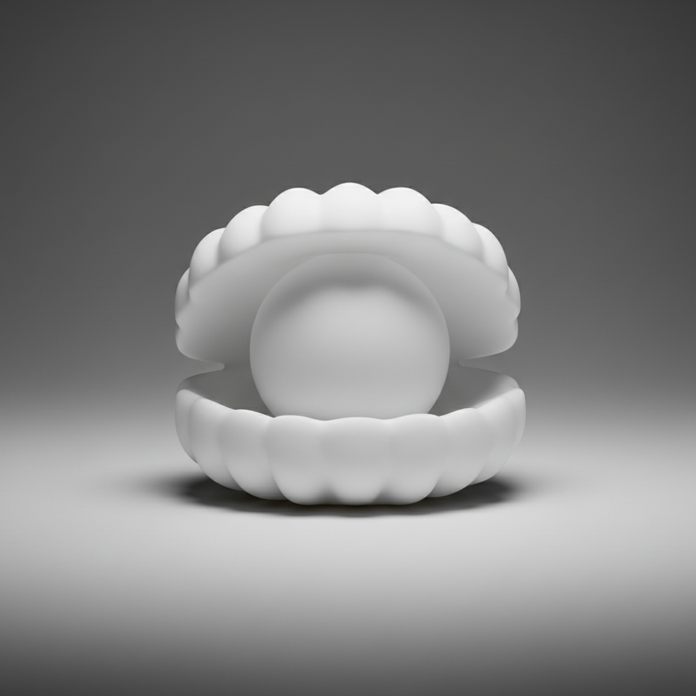 Kawaii Pearl Shell LED Night Light - Cute Seashell Shaped Mood Lamp for Gaming Room Desk Decor - Aesthetic Bedroom Light for Gamer Girls