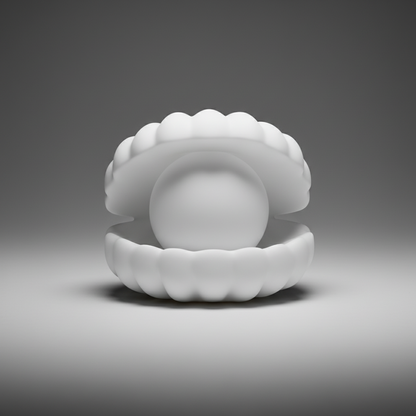 Kawaii Pearl Shell LED Night Light - Cute Seashell Shaped Mood Lamp for Gaming Room Desk Decor - Aesthetic Bedroom Light for Gamer Girls