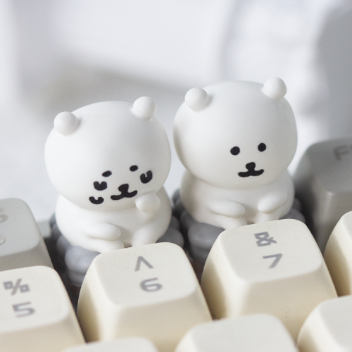 Chiikawa Cute Bear Keycap - Resin 3D Mechanical Keyboard ESC Key Cap - Kawaii Gaming Desk Accessories for Girls