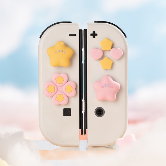 Starbloom pastel Nintendo Switch thumb grip button cap set