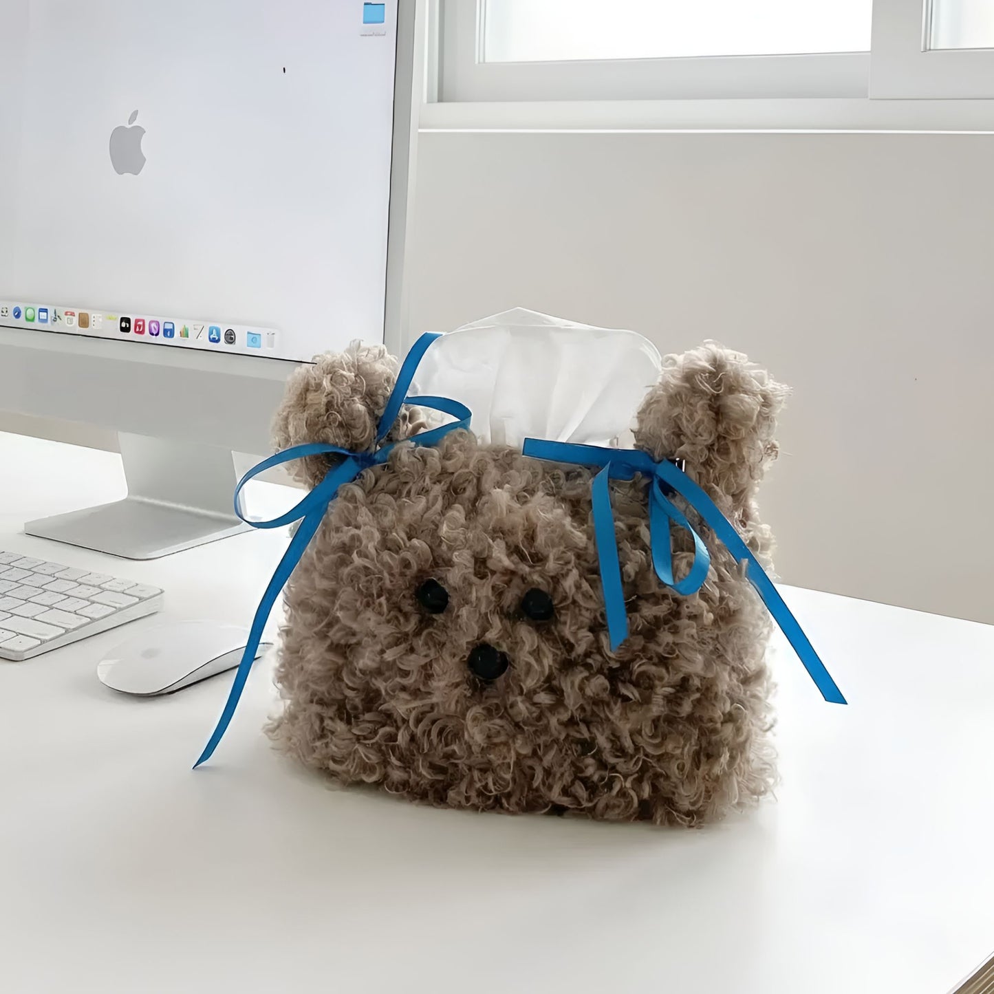 Kawaii puppy plush tissue box cover cute stuffed animal holder