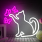 Cute Animal Neon Sign Wall Light  Cat with Butterflies, Turtle With Headphones, Pumpkin | LED Room Decor for Bedroom, Gaming Setup, Bar & Kids Room