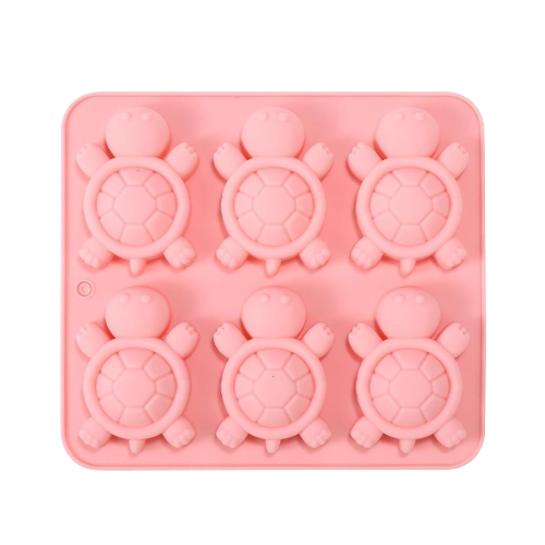 Turtle Silicone Mold Tray  6-Cavity Non-Stick Food-Grade Mold for Chocolate, Jelly, Gummies, Soap, and Ice