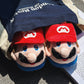 Kawaii Mario Face Slippers - Cute Character Plush House Shoes Red or Green - Cozy Winter Cotton Slippers for Gaming Room - Aesthetic Couple Bedroom Slippers for Gamer Girls