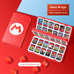 Kawaii Mario Switch Game Card Case - Cute Magnetic Storage Holder for Nintendo Switch Cartridges - Aesthetic Portable Organizer 12/24/48 Slots - Question Block Mushroom M Logo Design for Gamer Girls