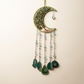 Crystal Moon Dreamcatcher Wind Chime - Kawaii Crescent Sun Catcher with Natural Stone Agate - Boho Wall Hanging for Gaming Room Bedroom - Aesthetic Window Decor for Gamer Girls