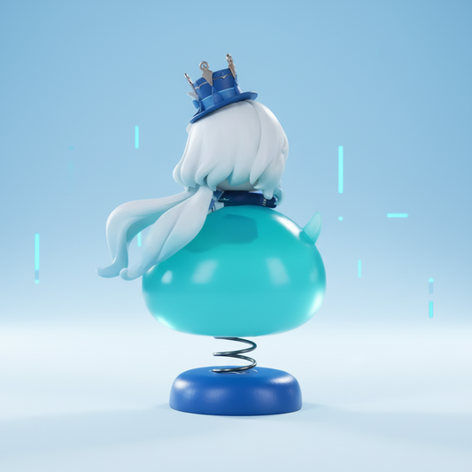 Furina Q Version Figure - Genshin Impact Water God Chibi Collectible - Music Rocking Car Ornament Desktop Display