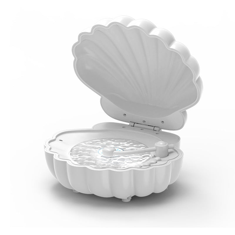 Shell Bluetooth Speaker with LED Lights - Portable Wireless Ocean Wave Projector - Aesthetic Night Light with Music for Bedroom Decor