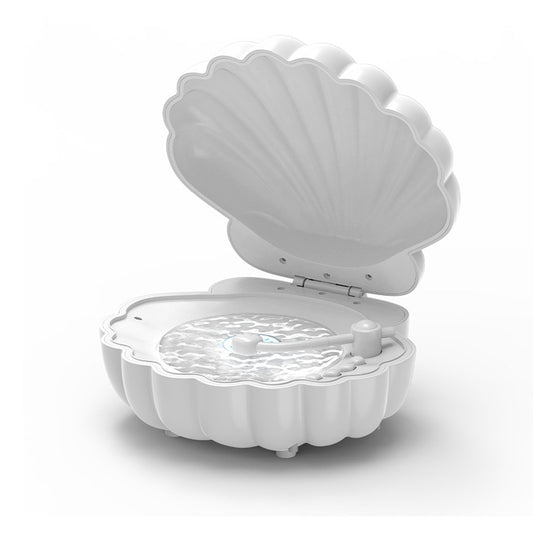 Shell Bluetooth Speaker with LED Lights - Portable Wireless Ocean Wave Projector - Aesthetic Night Light with Music for Bedroom Decor