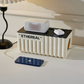 Ethereal Cream Cable Storage Box  Modern Cord Organizer with Lid for Desk or Charging Station